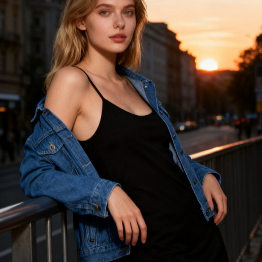 Womens Blue Slim-Fit Washed Denim Jacket - Image 3