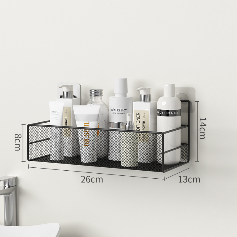 Wall-Mounted Bathroom Shelf No Drill Shower Shampoo Organizer Toilet Accessories - Image 5