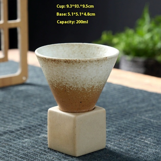 Stoneware Espresso Cup Creative With Base Vintage Ceramic - Image 6