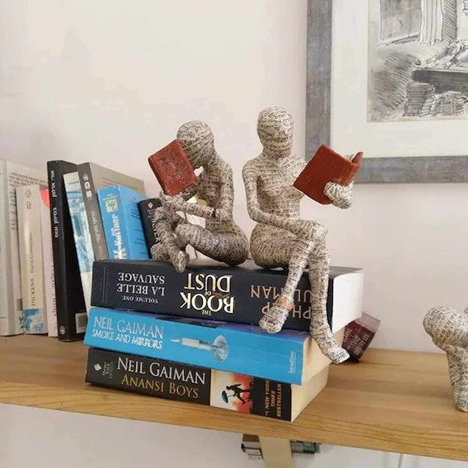 Reading Woman Thinker Resin Statue House Decoration Ornament Character Sculpture Home Decor Ornament Bookshelf Decoration - Image 4