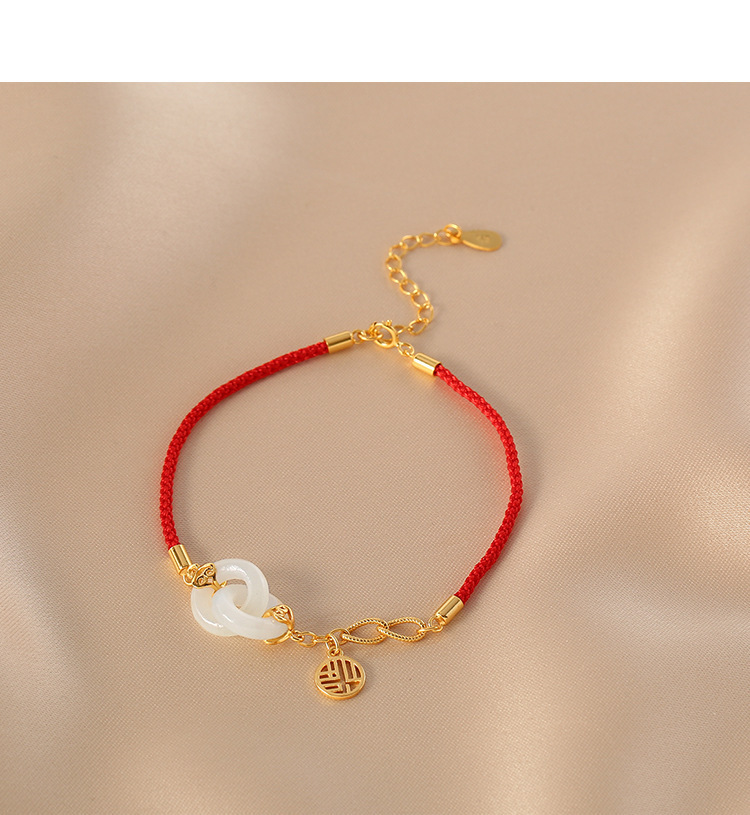 Retro Interlocking Braided Red String Bracelet - Image 6