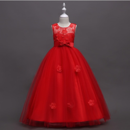 Fashion Children's Long Summer Piano Performance Costume Dress - Image 2