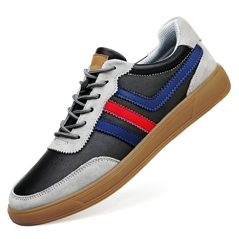 Mens Leather Sneakers With Built-In Height-Boosting Insoles And Tendon-Style Rubber Soles - Image 7