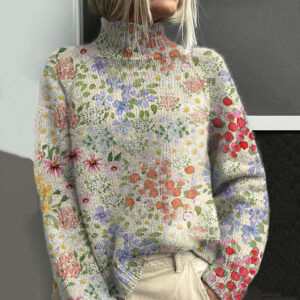 Autumn And Winter Loose-fitting Turtleneck Top Casual Drop Shoulder Turtleneck