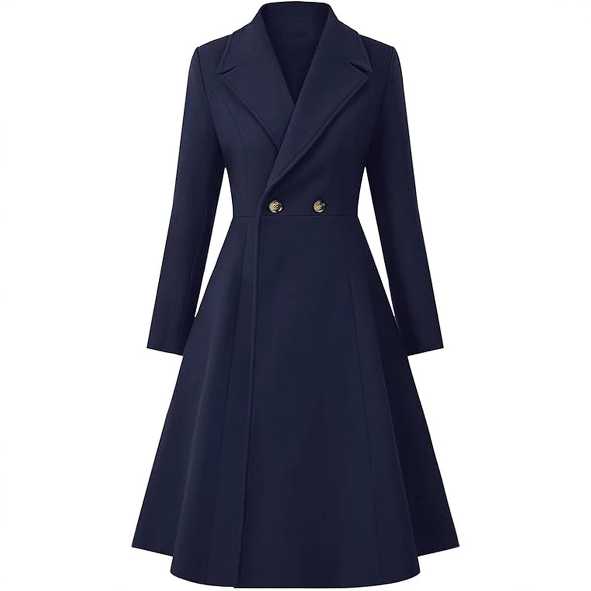 Women's Long Lapel Double Breasted Trench Coat - Image 7
