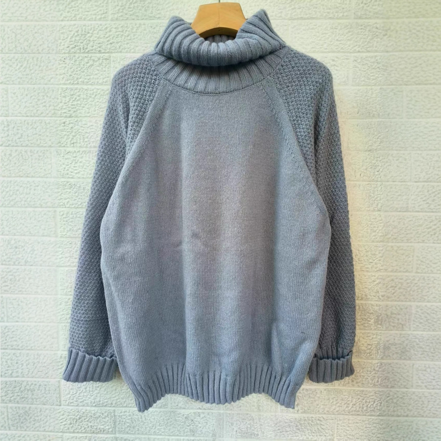 Womens Fashion Long-Sleeve Solid-Color Plus-Size Knitted Sweater - Image 3